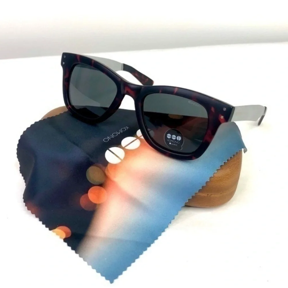 KOMONO Allen Tortoise Silver Sunglasses (NEW) 🕶 Red